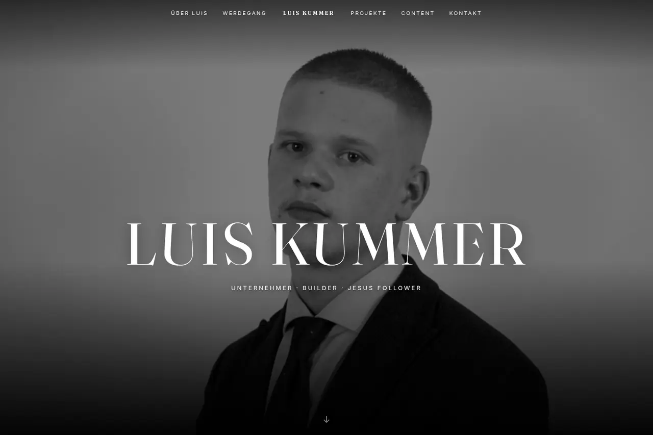 Screenshot der Website Luis Kummer
